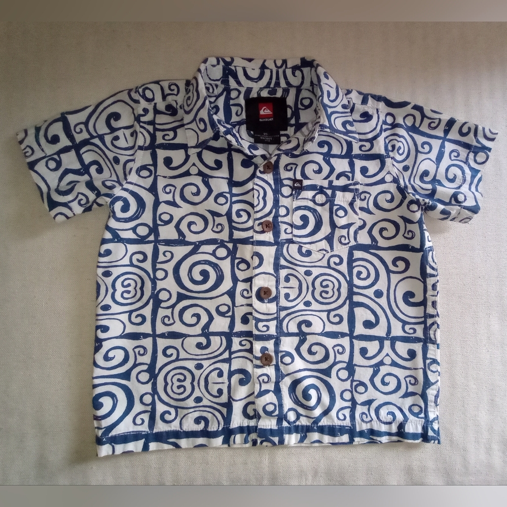 Quiksilver Kids Blue Patterned Shirt Size 24 Months